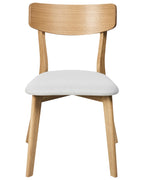 Set of 2 Dining Chairs HOPE Wood Light Brown/ Grey