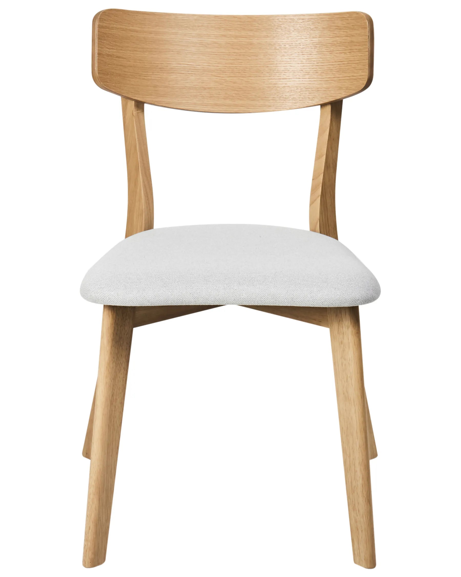 Set of 2 Dining Chairs HOPE Wood Light Brown/ Grey