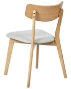 Set of 2 Dining Chairs HOPE Wood Light Brown/ Grey