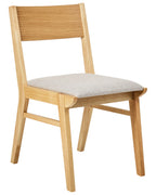 Set of 2 Dining Chairs ENOLA Wood Light Brown/ Light Grey