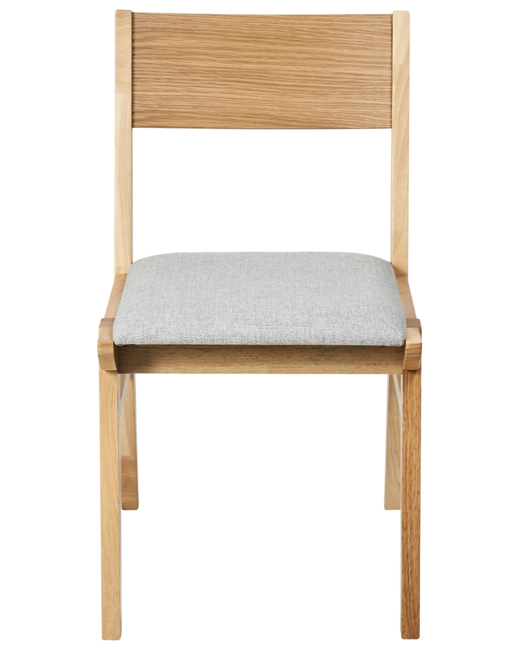 Set of 2 Dining Chairs ENOLA Wood Light Brown/ Light Grey
