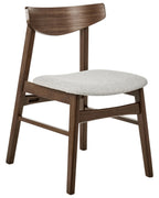 Set of 2 Dining Chairs SMILEY Wood Brown/ Grey