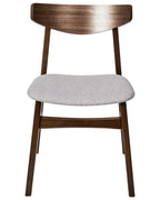 Set of 2 Dining Chairs SMILEY Wood Brown/ Grey