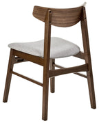 Set of 2 Dining Chairs SMILEY Wood Brown/ Grey