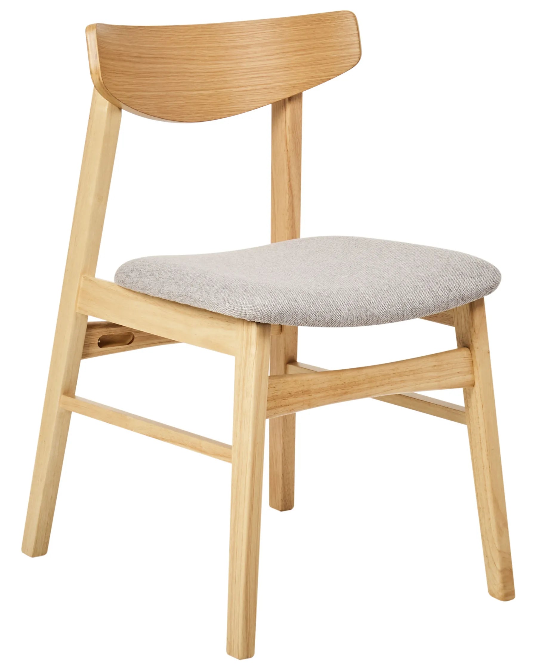 Set of 2 Dining Chairs SMILEY Wood Light Brown/ Grey