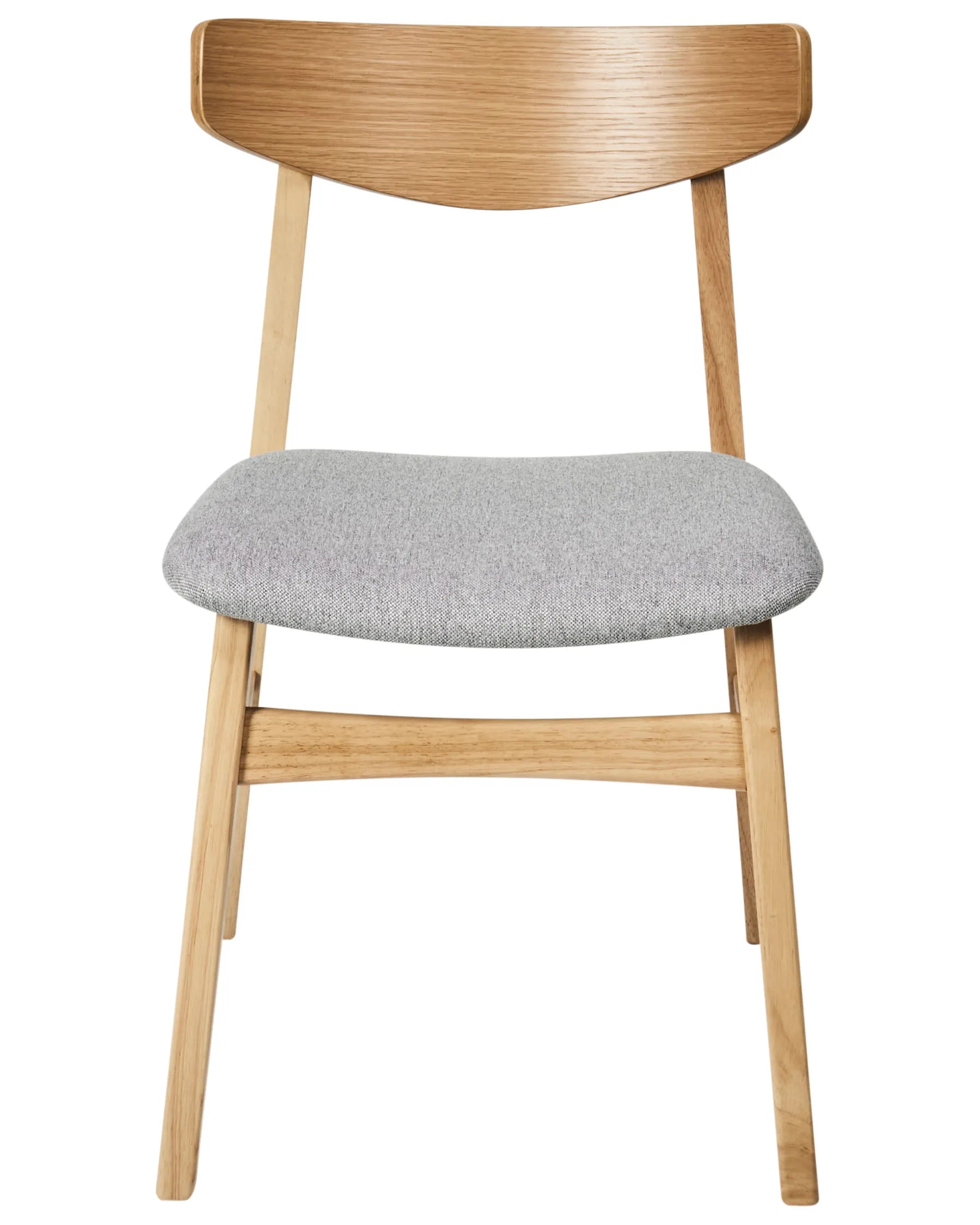 Set of 2 Dining Chairs SMILEY Wood Light Brown/ Grey