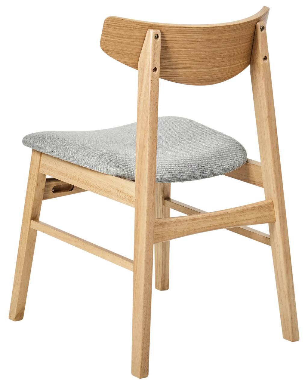 Set of 2 Dining Chairs SMILEY Wood Light Brown/ Grey