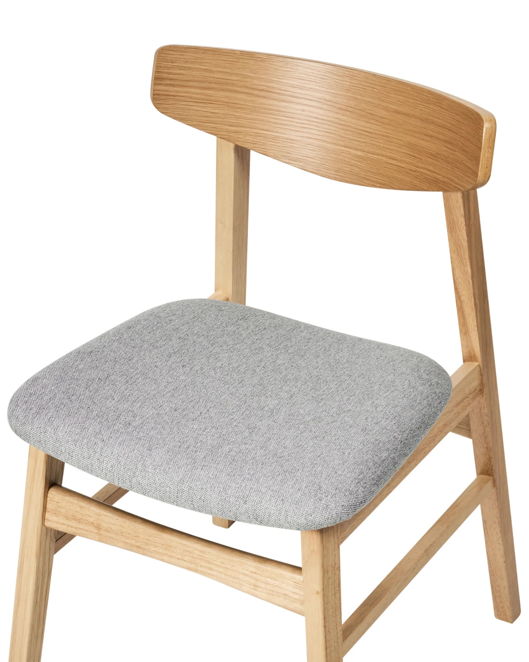 Set of 2 Dining Chairs SMILEY Wood Light Brown/ Grey