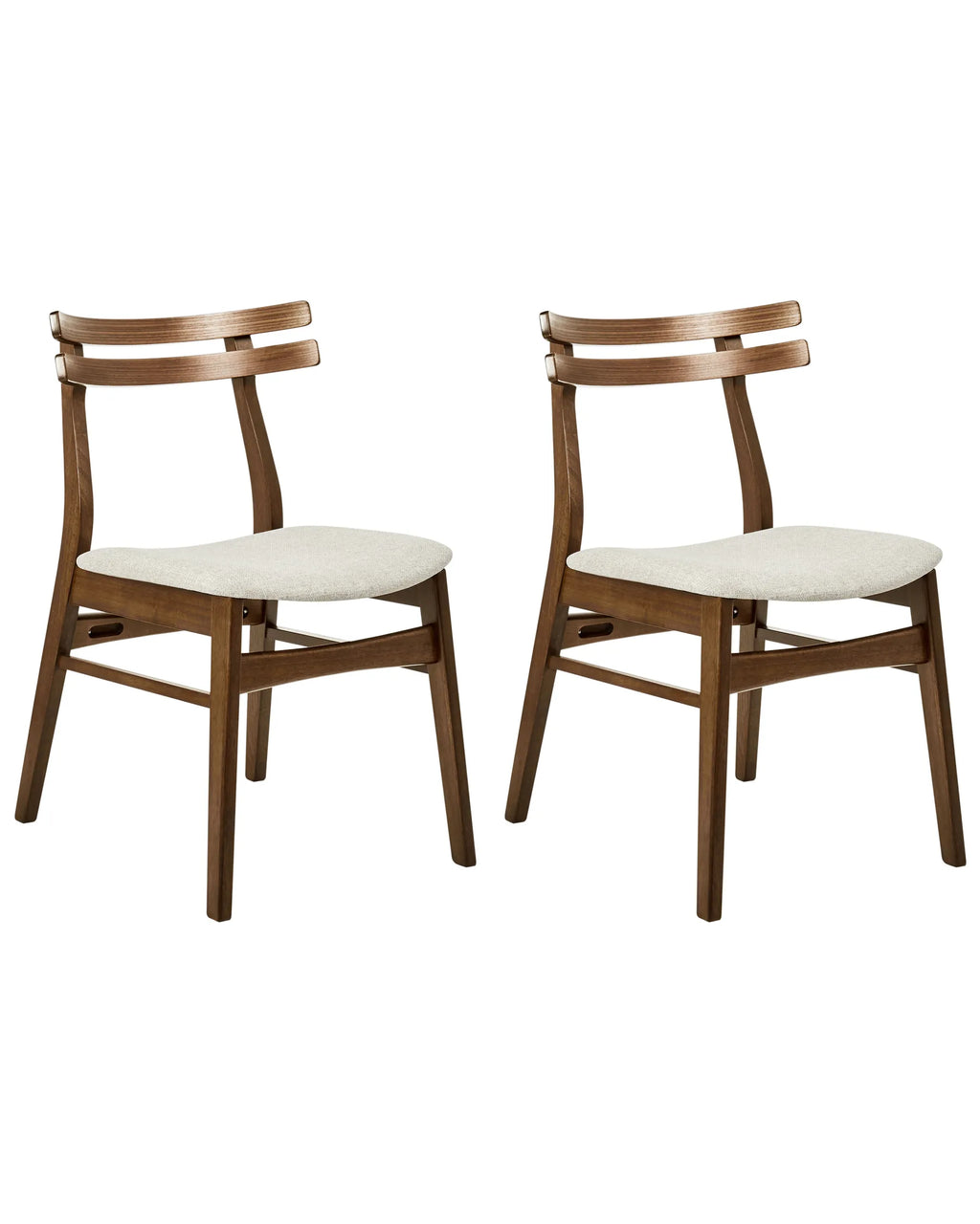 Set of 2 Dining Chairs CYNTHIANA Wood Brown/ Light Beige