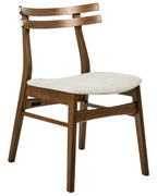 Set of 2 Dining Chairs CYNTHIANA Wood Brown/ Light Beige
