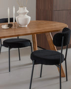 Set of 2 Dining Chairs ALLISON Boucle Black
