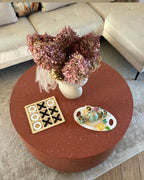 Coffee Table TREZZO 90 cm 90 cm Terrazzo Effect Red Terrazzo