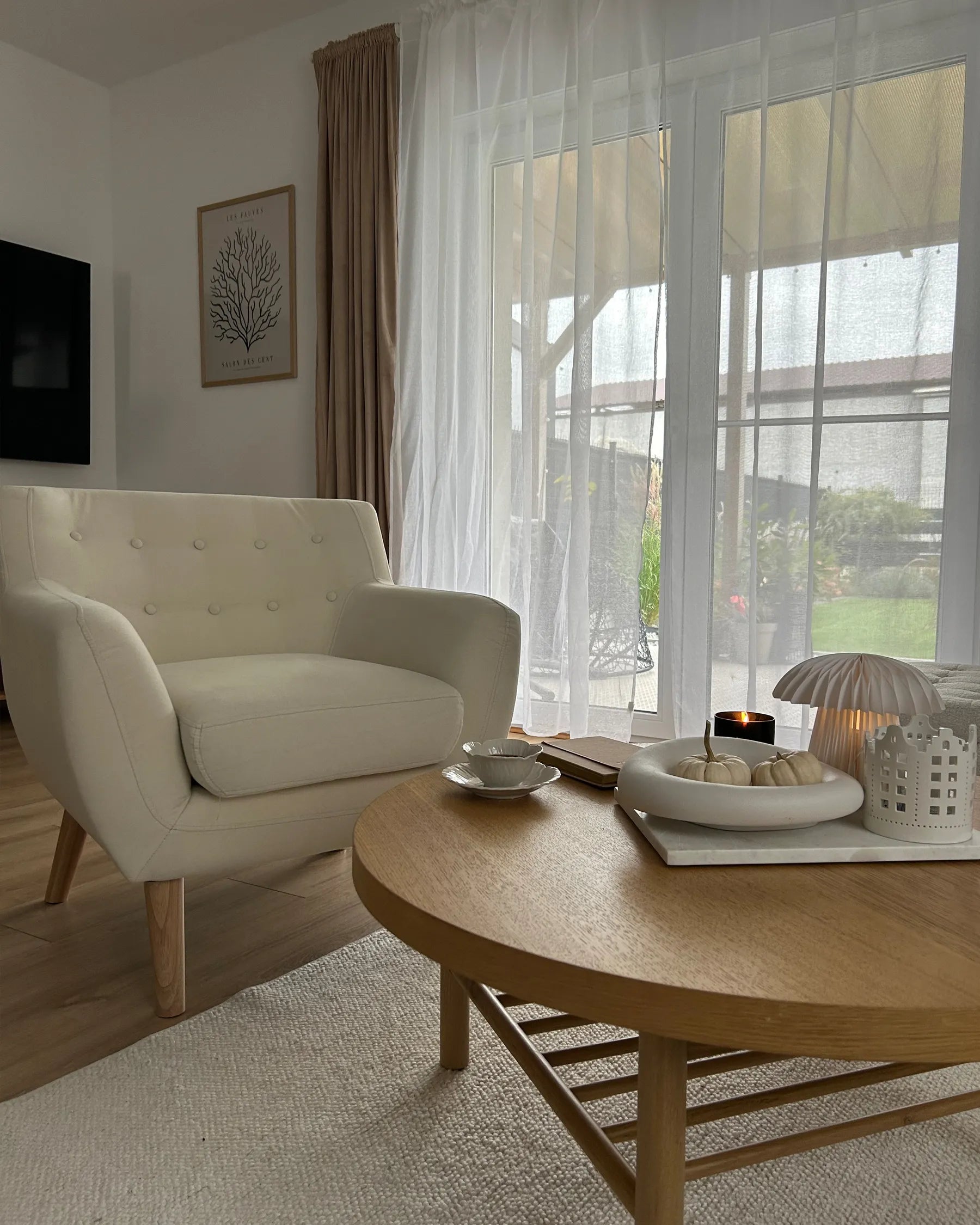 Armchair MOTALA Fabric Light Beige