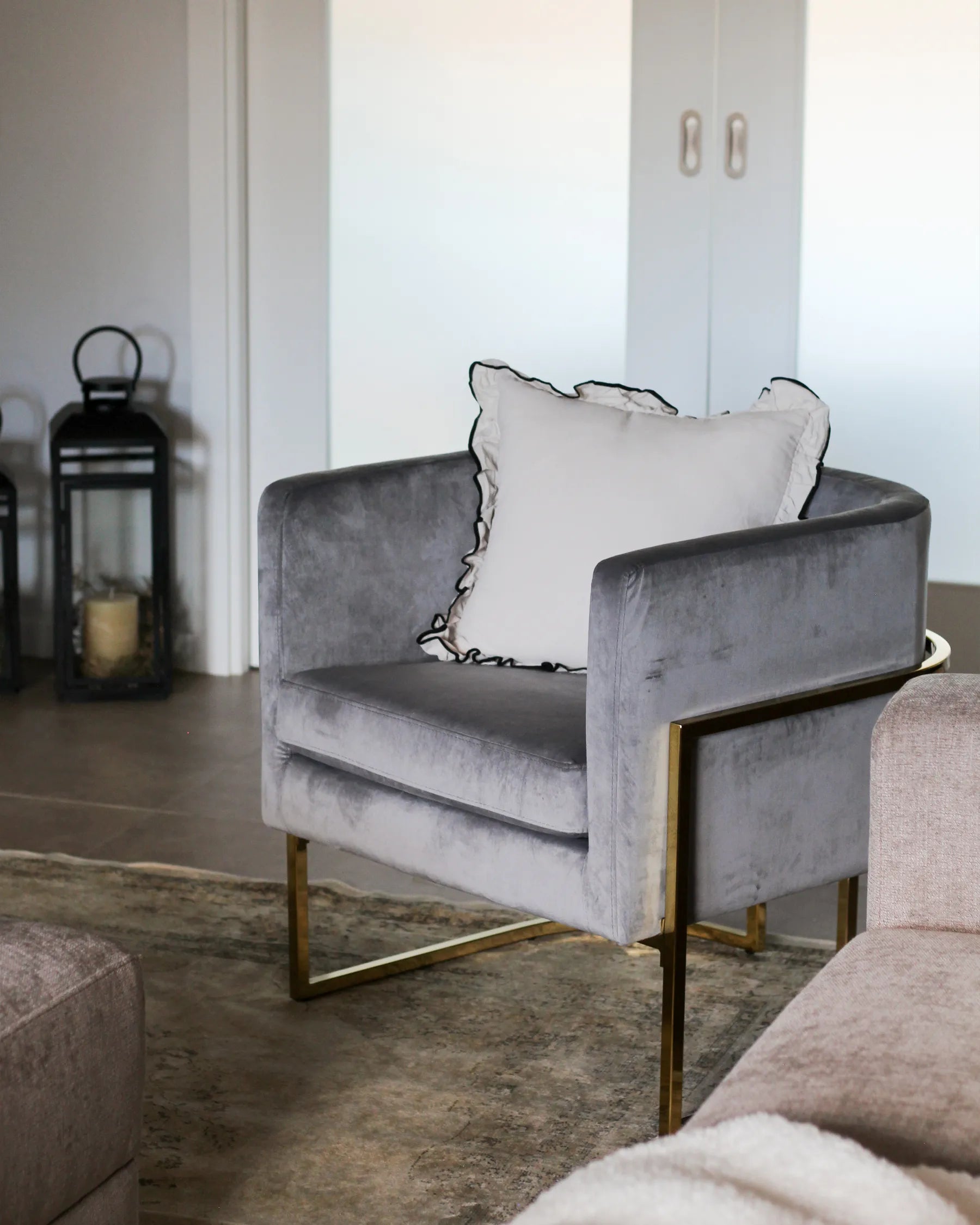 Armchair SIRKKA Velvet Grey