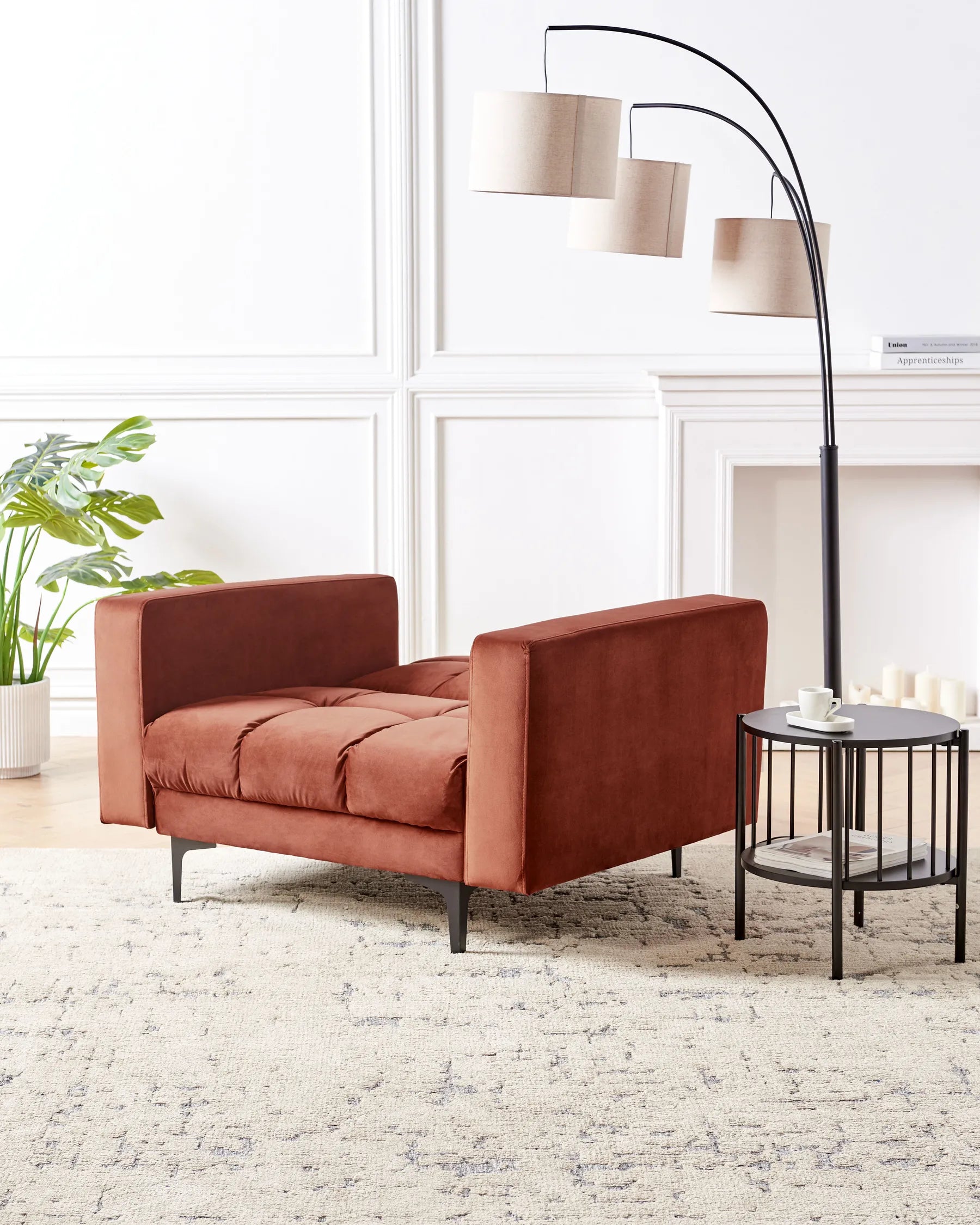 Armchair ALNES Velvet Light Red