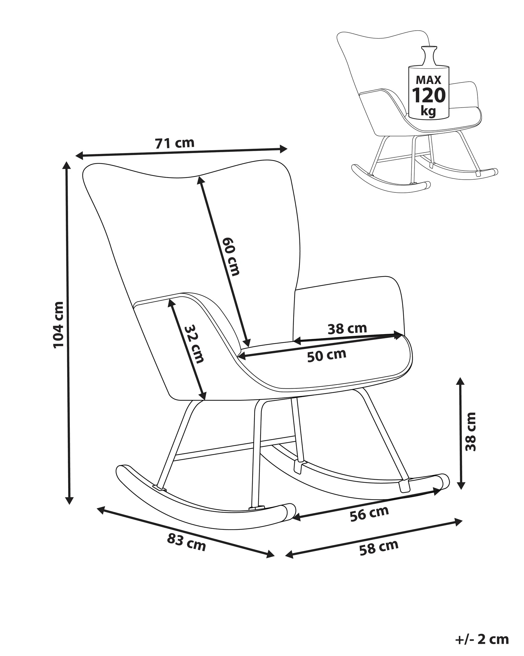 Rocking Chair ARSET Corduroy Taupe