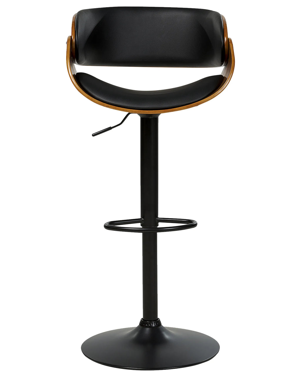 Set of 2 Bar Chairs BAKU II Faux Leather Swivel Black