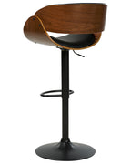 Set of 2 Bar Chairs BAKU II Faux Leather Swivel Black