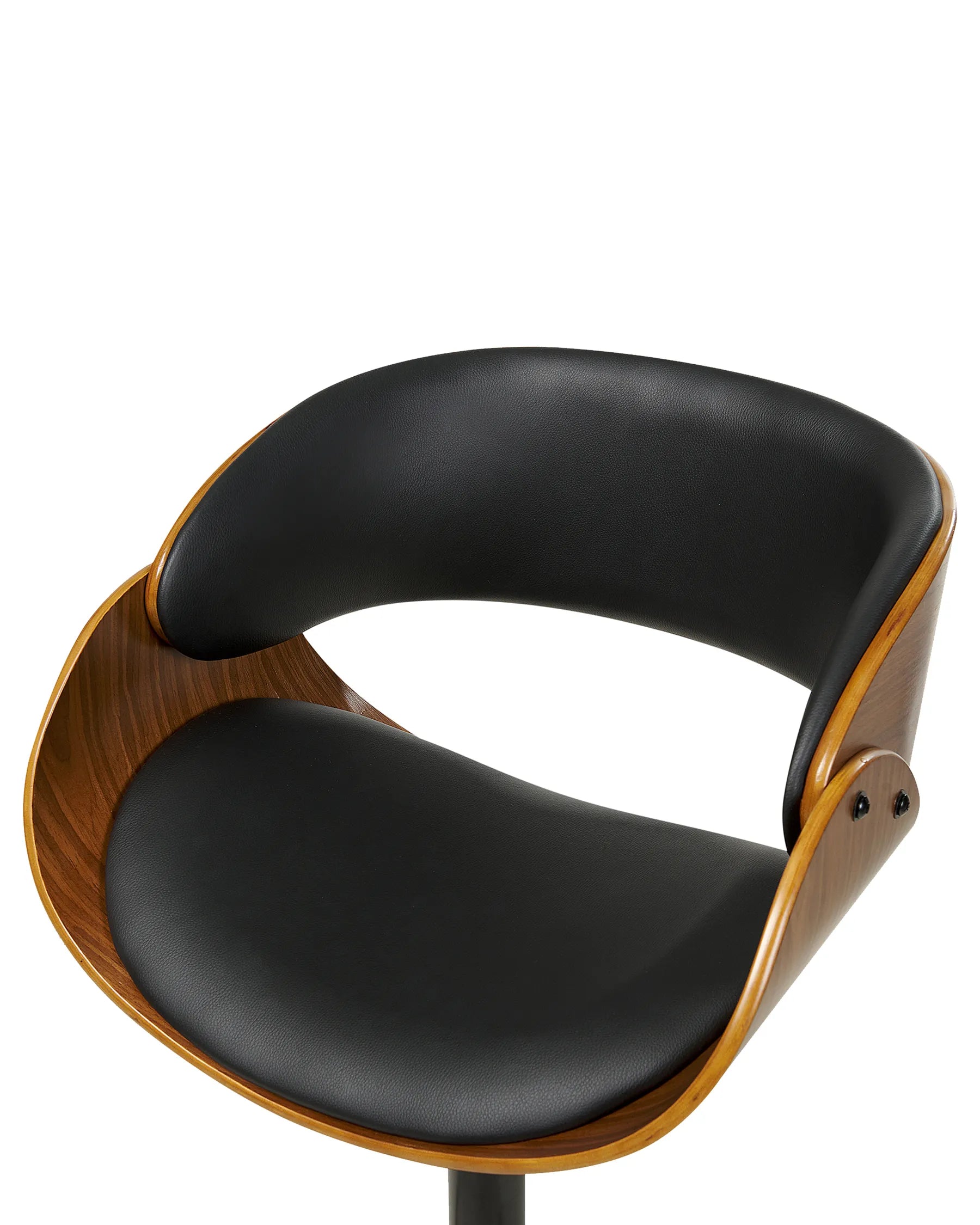 Set of 2 Bar Chairs BAKU II Faux Leather Swivel Black