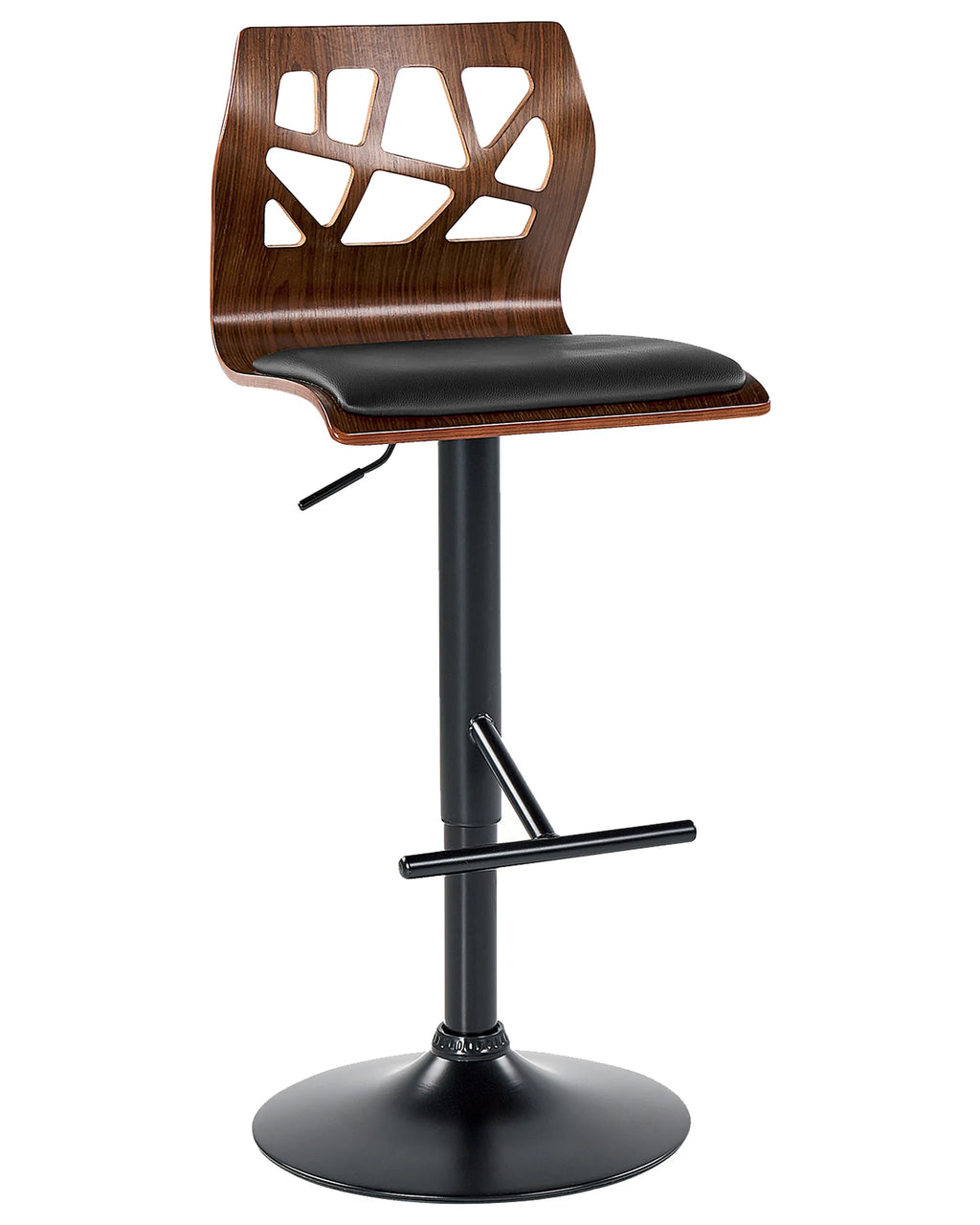 Set of 2 Bar Chairs PETERSBURG Faux Leather Swivel Black