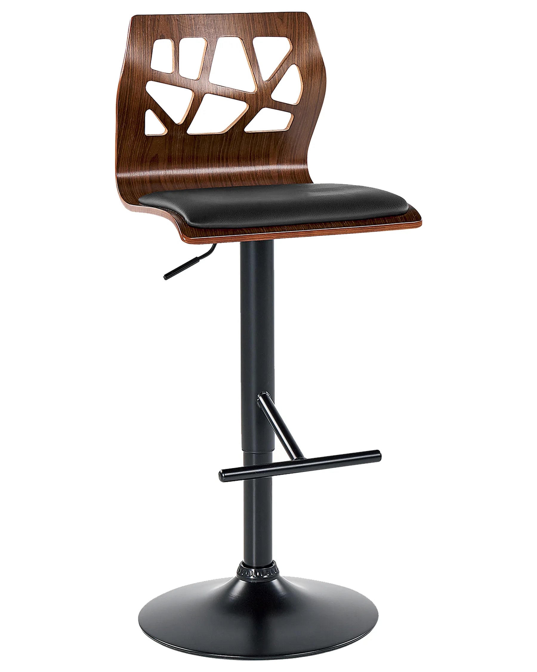 Set of 2 Bar Chairs PETERSBURG Faux Leather Swivel Black