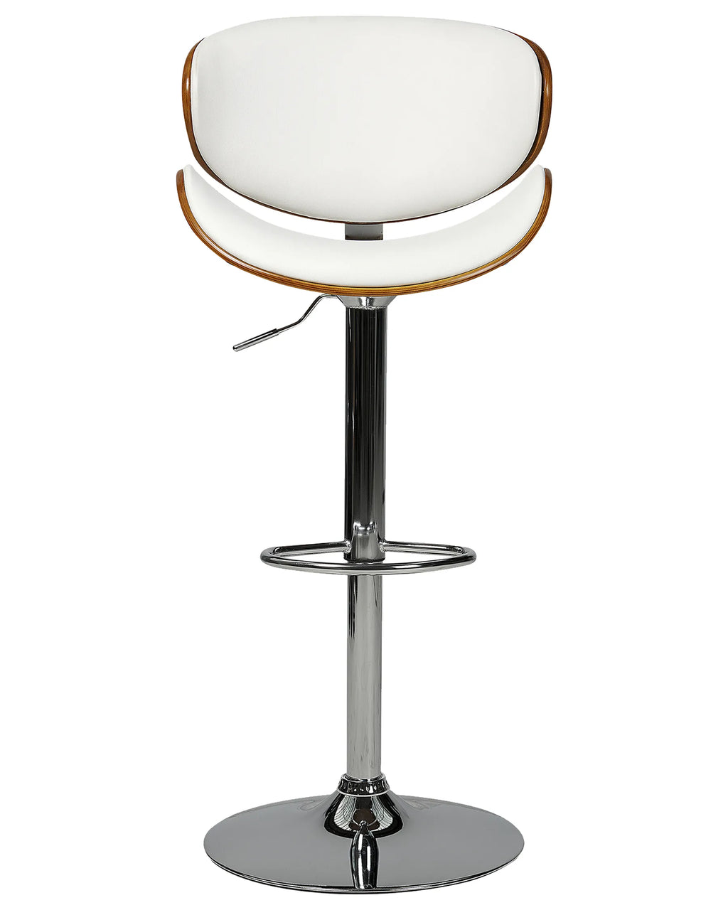 Set of 2 Bar Chairs ROTTERDAM Faux Leather Swivel White