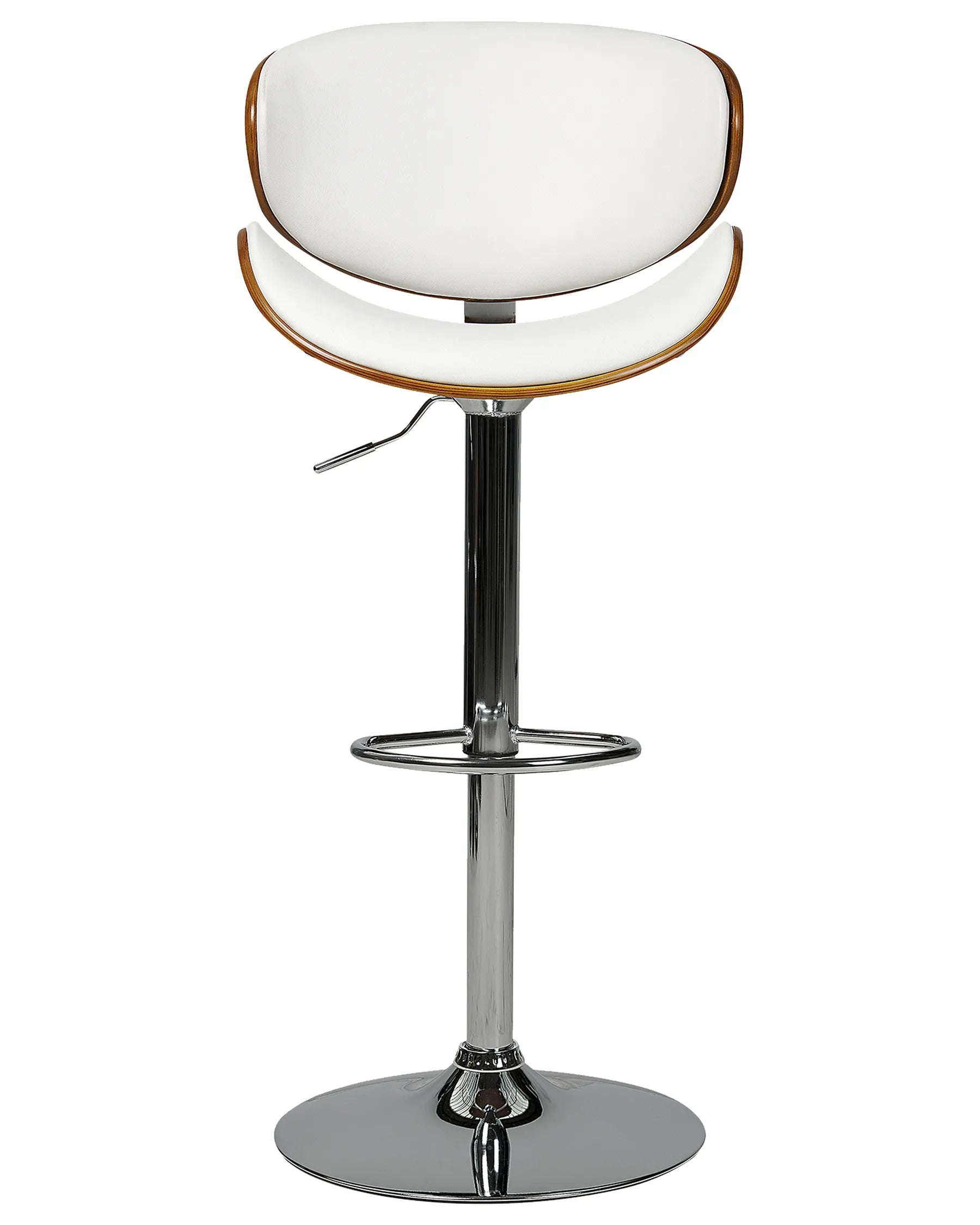 Set of 2 Bar Chairs ROTTERDAM Faux Leather Swivel White
