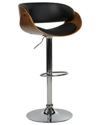 Set of 2 Bar Chairs BAKU Faux Leather Swivel Black