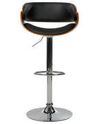 Set of 2 Bar Chairs BAKU Faux Leather Swivel Black