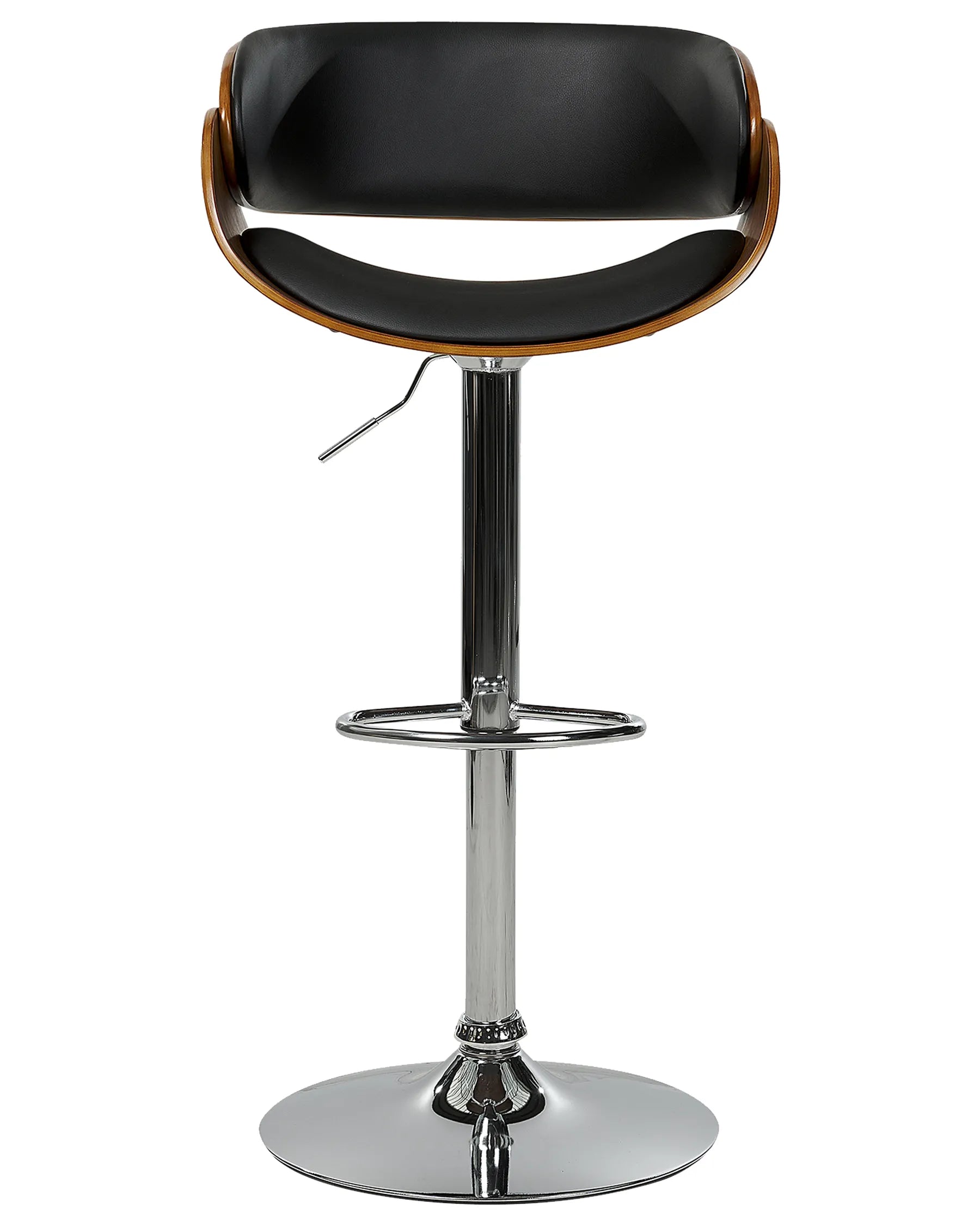 Set of 2 Bar Chairs BAKU Faux Leather Swivel Black
