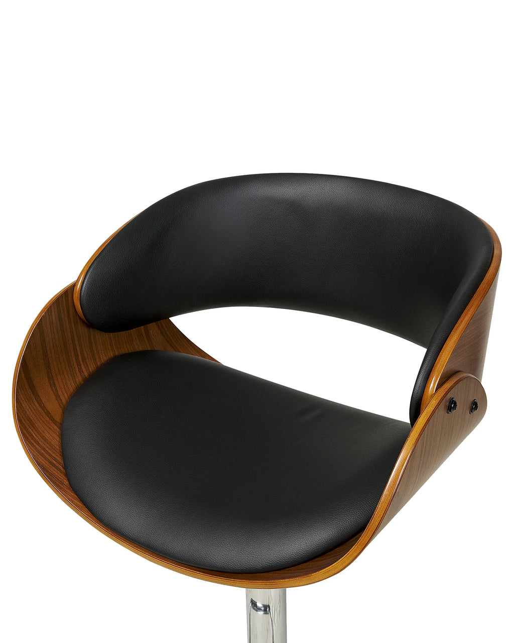 Set of 2 Bar Chairs BAKU Faux Leather Swivel Black