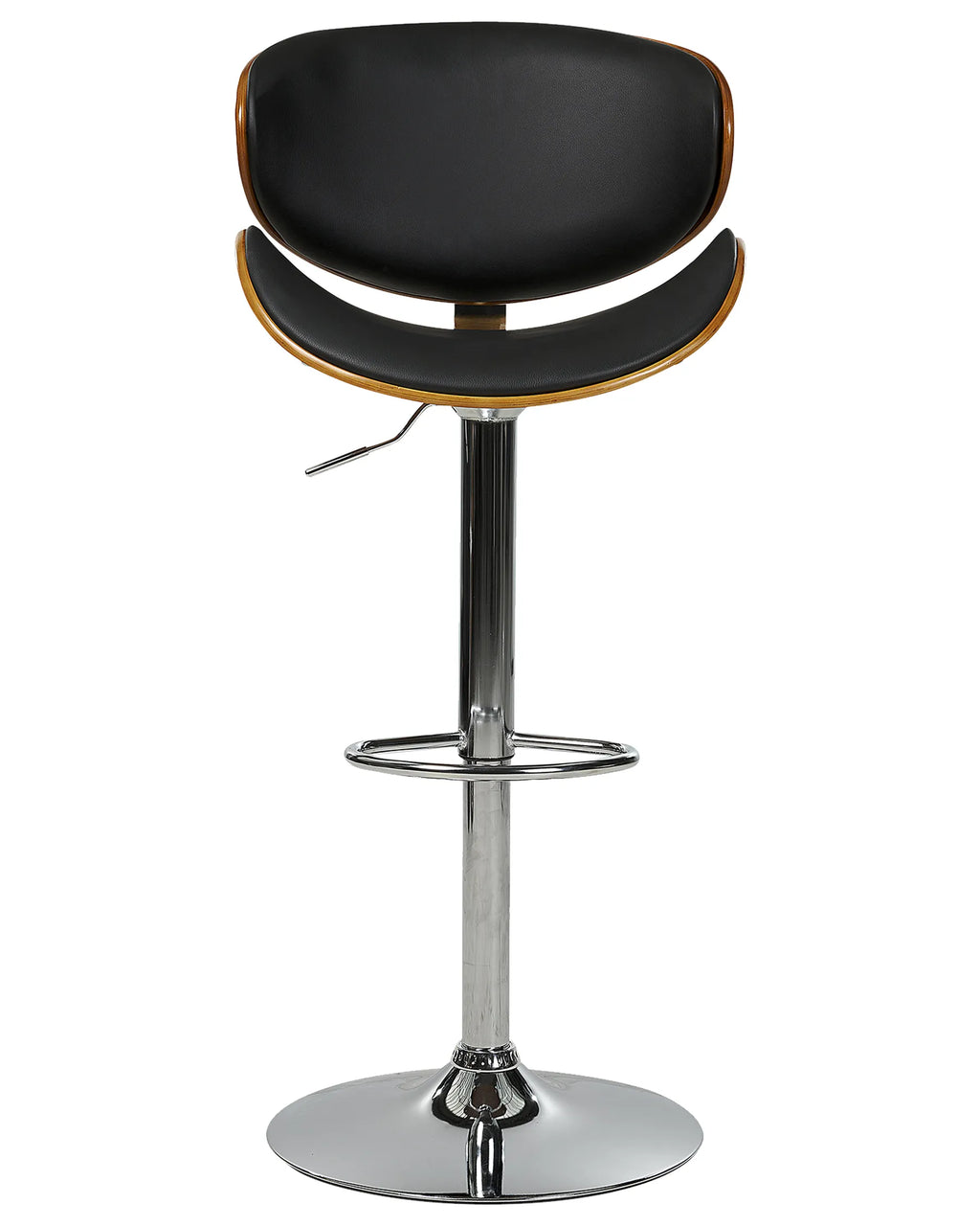Set of 2 Bar Chairs ROTTERDAM Faux Leather Swivel Black