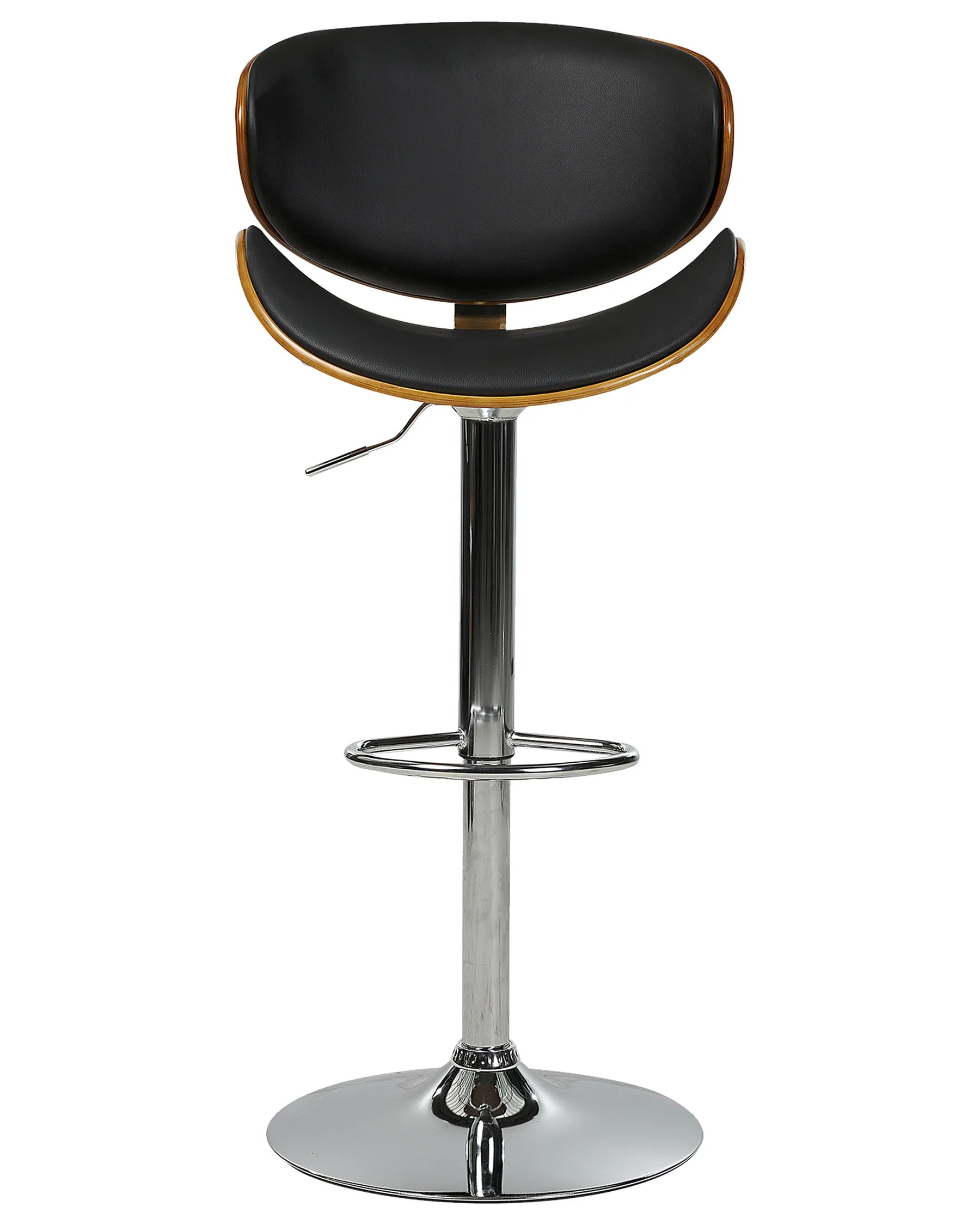 Set of 2 Bar Chairs ROTTERDAM Faux Leather Swivel Black