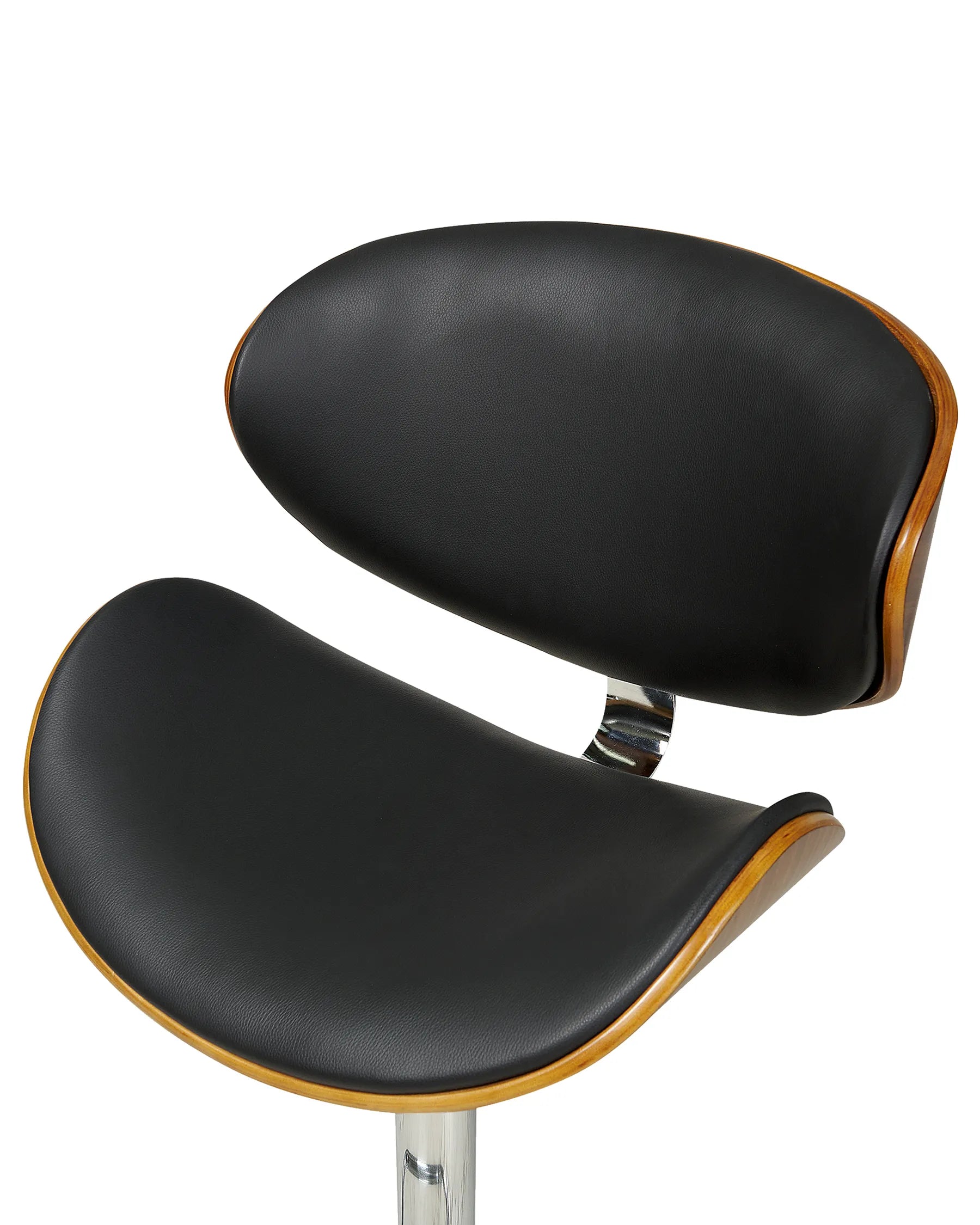 Set of 2 Bar Chairs ROTTERDAM Faux Leather Swivel Black