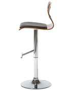 Set of 2 Bar Chairs PETERSBURG Faux Leather Swivel Black/ Silver