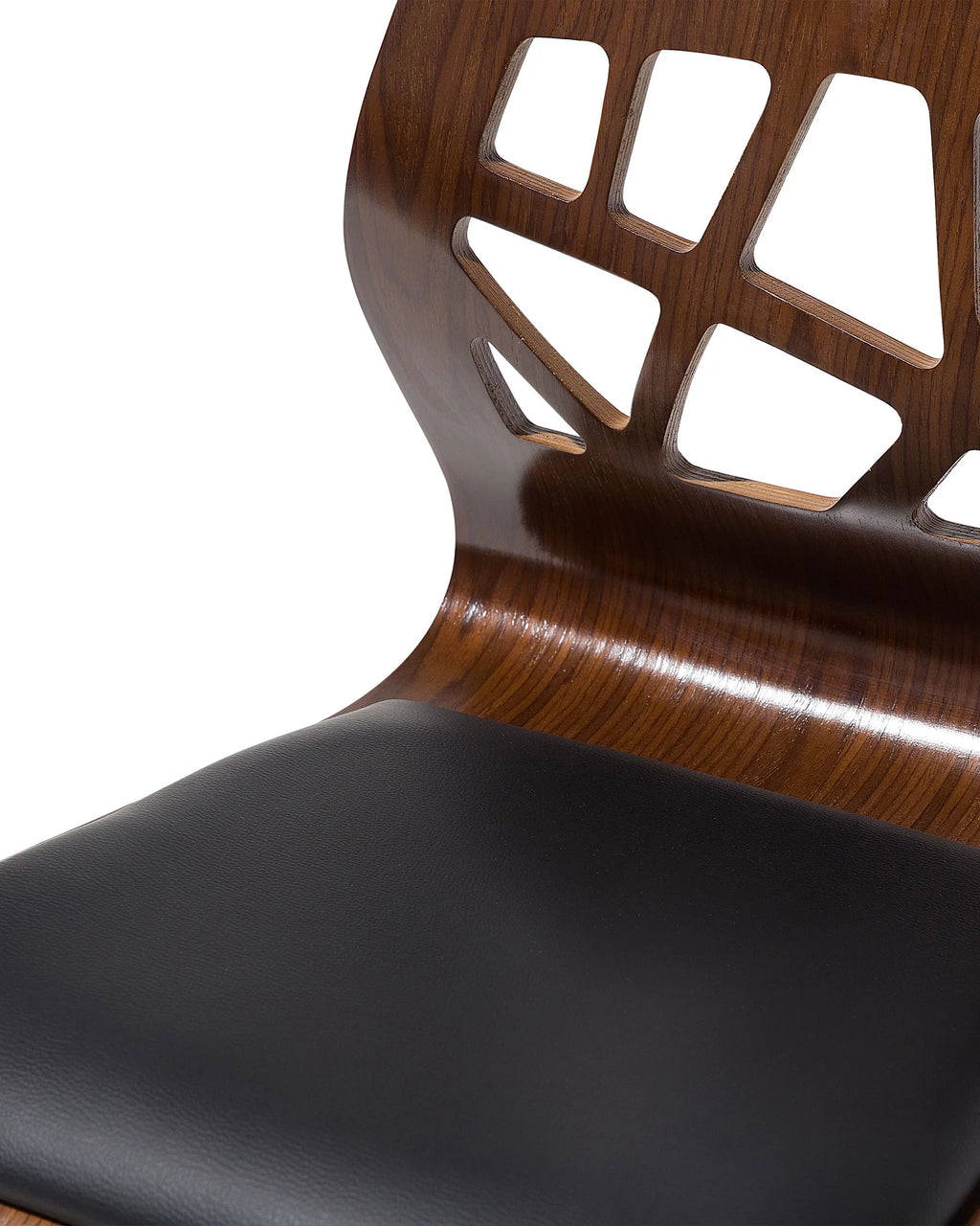 Set of 2 Bar Chairs PETERSBURG Faux Leather Swivel Black/ Silver
