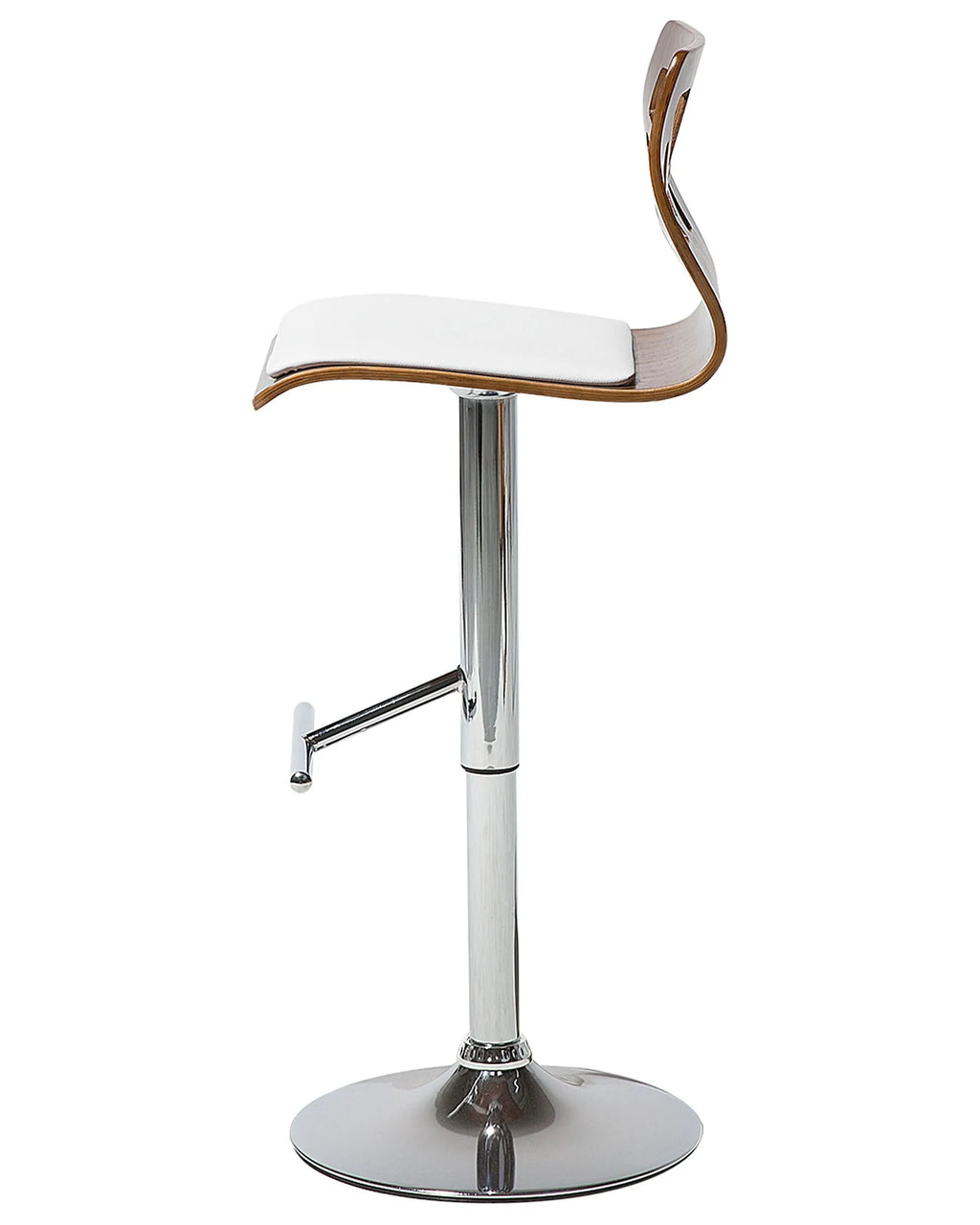 Set of 2 Bar Chairs PETERSBURG Faux Leather Swivel White/ Silver