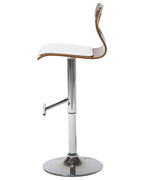 Set of 2 Bar Chairs PETERSBURG Faux Leather Swivel White/ Silver