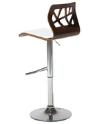 Set of 2 Bar Chairs PETERSBURG Faux Leather Swivel White/ Silver