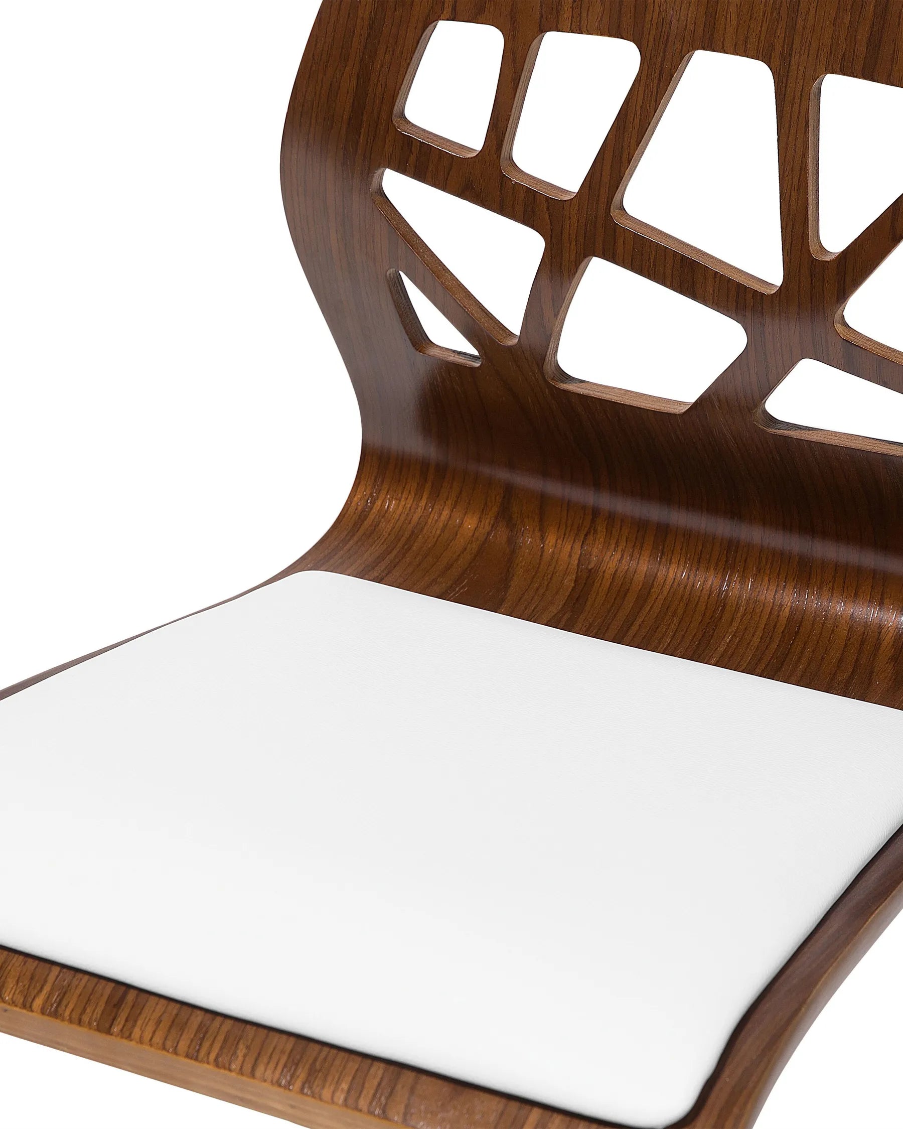 Set of 2 Bar Chairs PETERSBURG Faux Leather Swivel White/ Silver