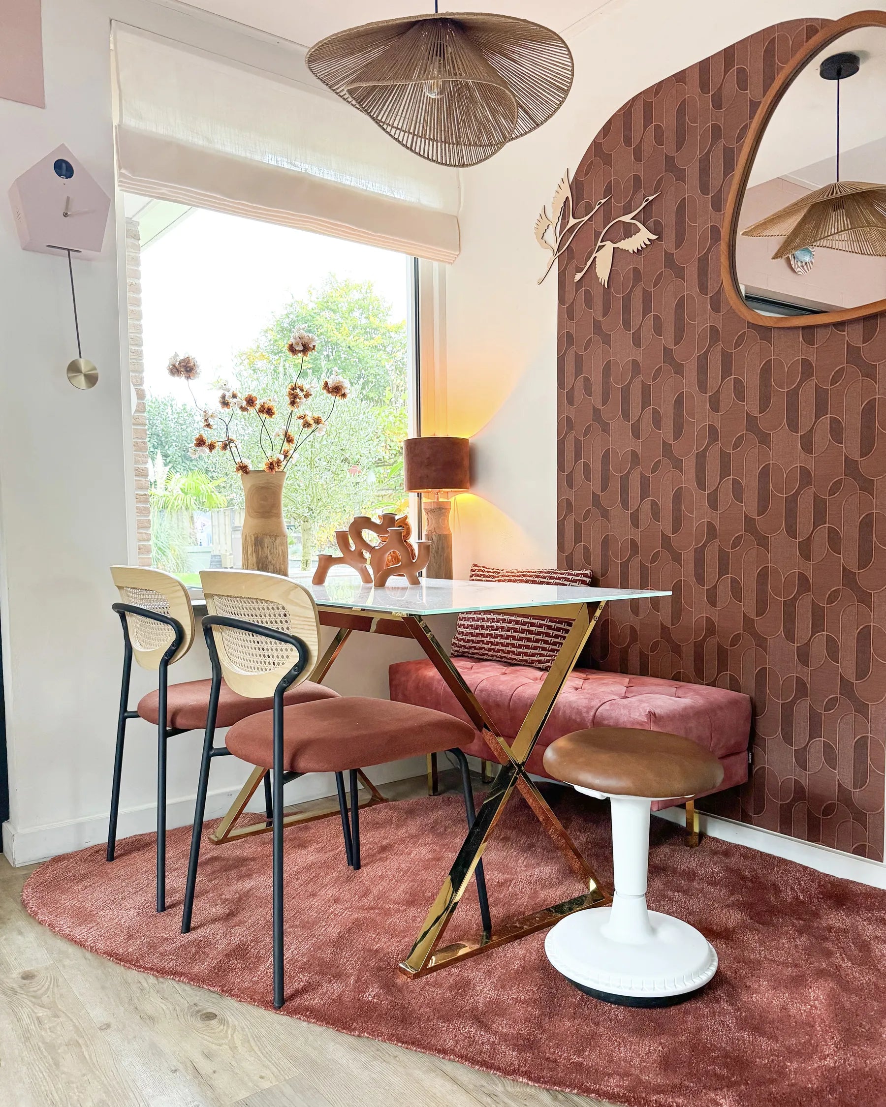 Set of 2 Dining Chairs MAYETTA Metal Orange