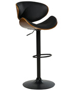 Set of 2 Bar Chairs ROTTERDAM II Faux Leather Swivel Black