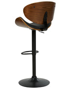 Set of 2 Bar Chairs ROTTERDAM II Faux Leather Swivel Black