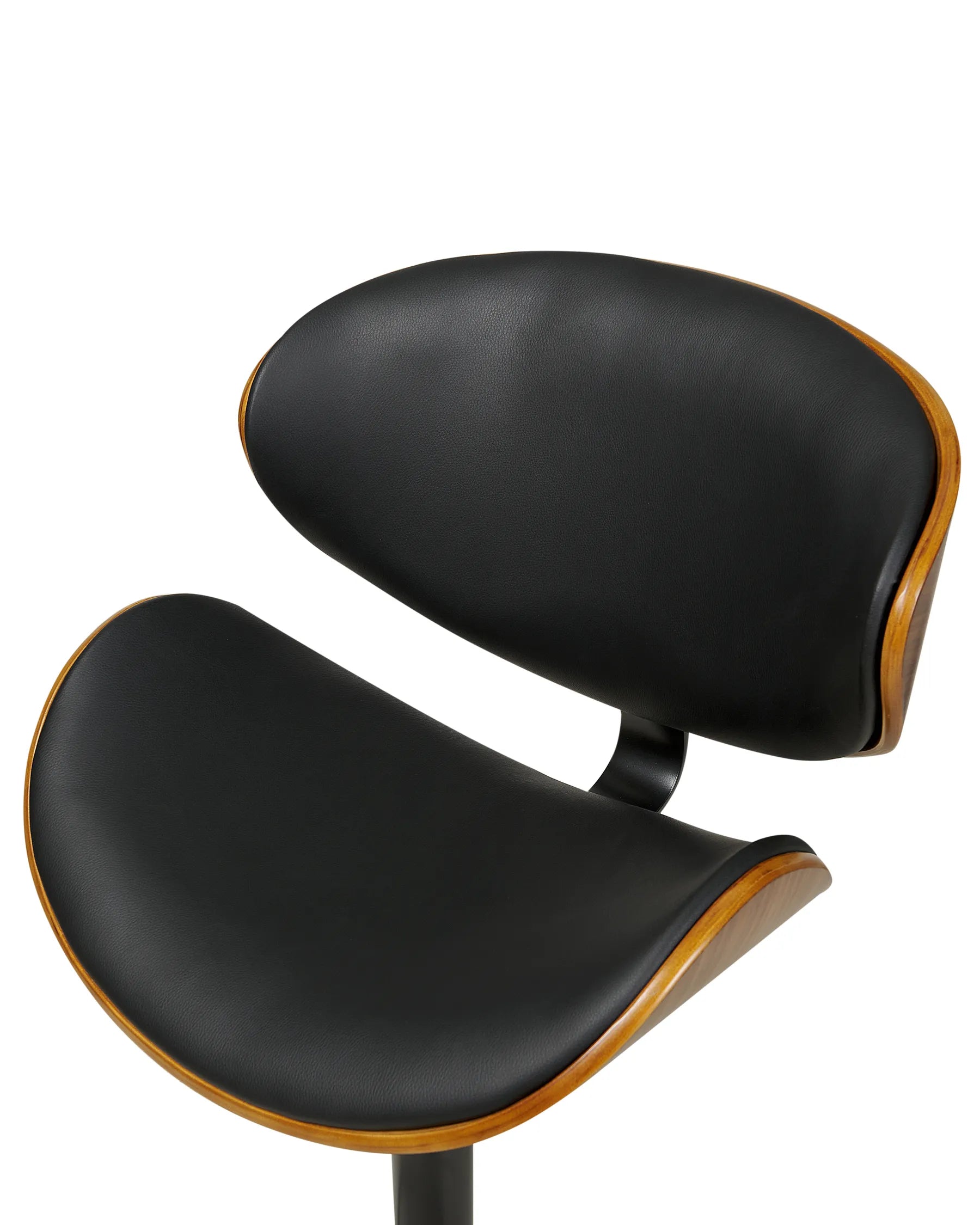 Set of 2 Bar Chairs ROTTERDAM II Faux Leather Swivel Black