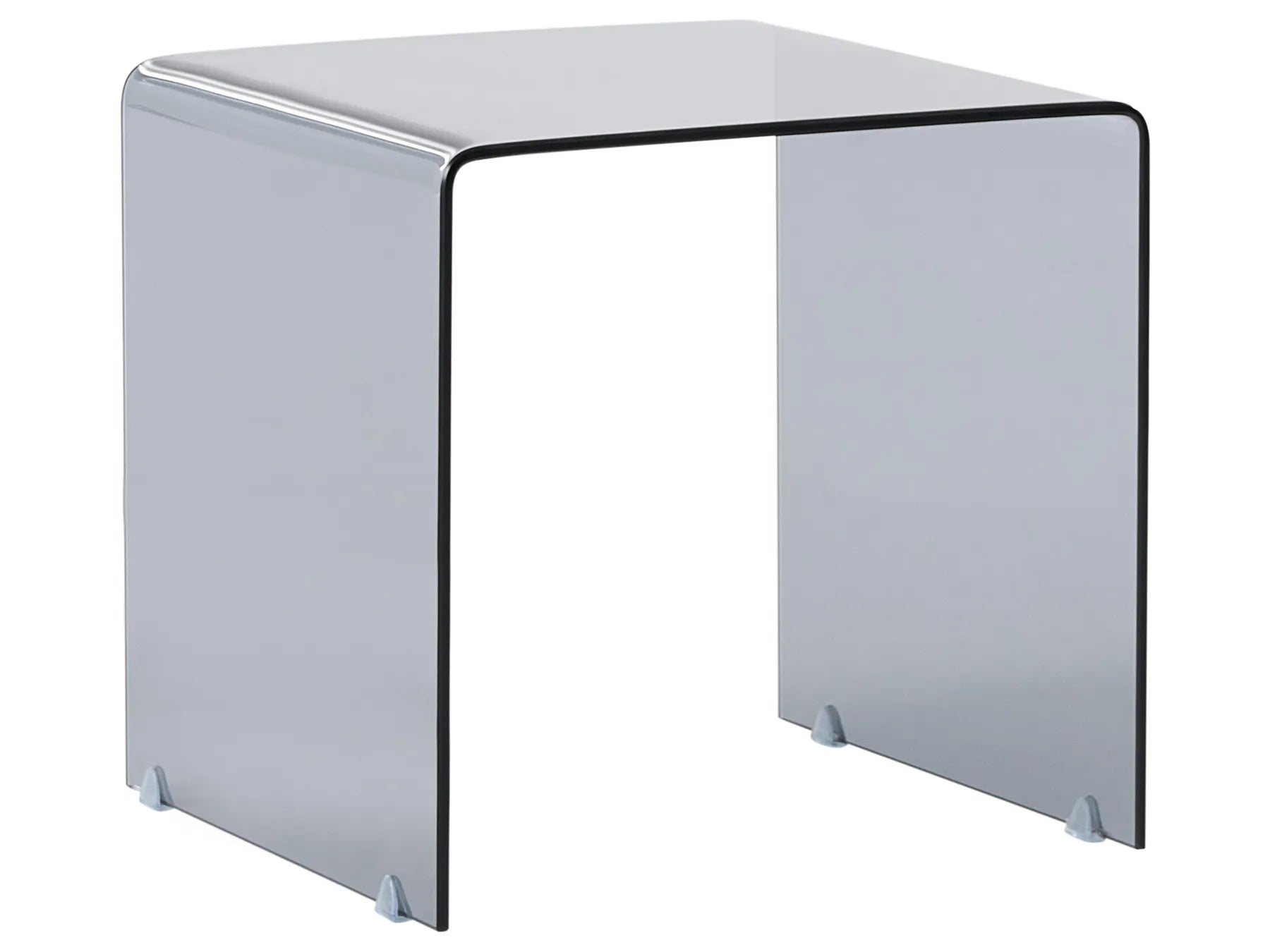 Set of 2 Side Tables KENDALL Tempered Glass Black