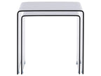Set of 2 Side Tables KENDALL Tempered Glass Black