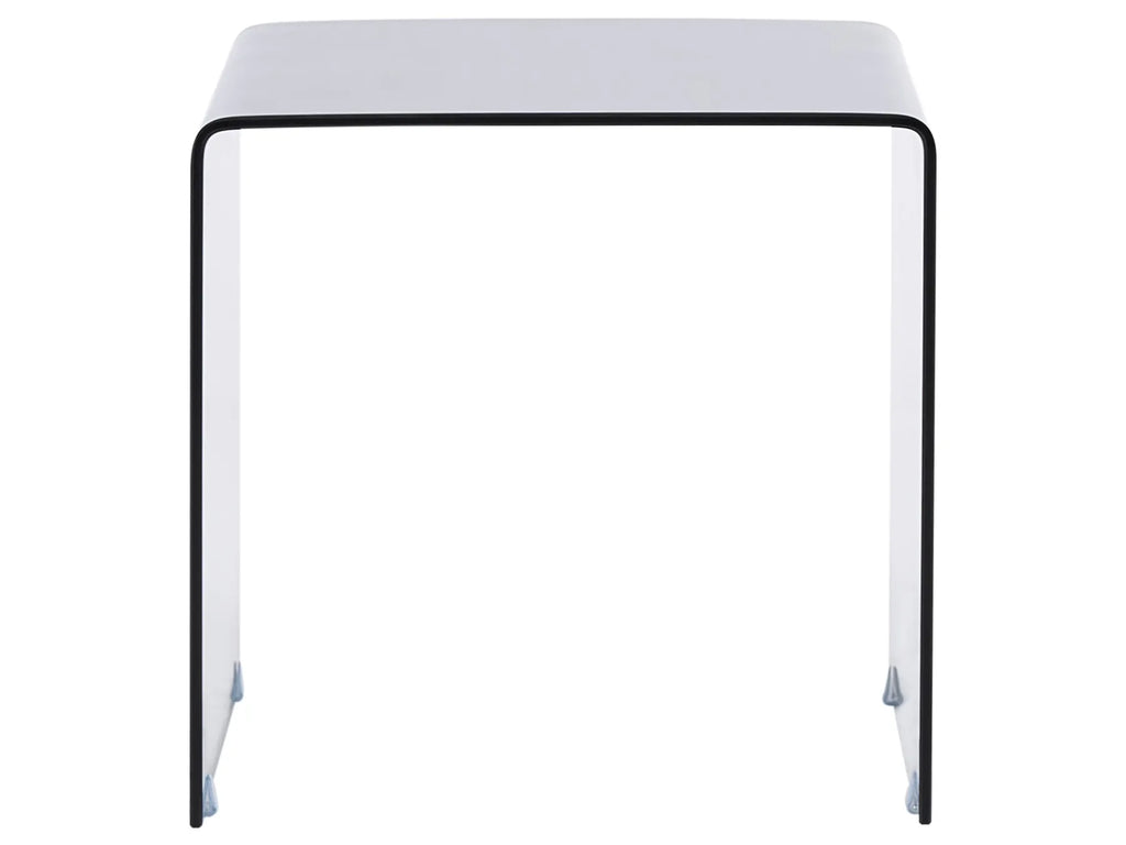 Set of 2 Side Tables KENDALL Tempered Glass Black