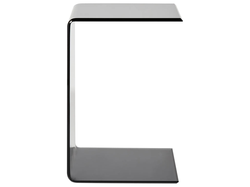 Side Table LOURDES Tempered Glass Black