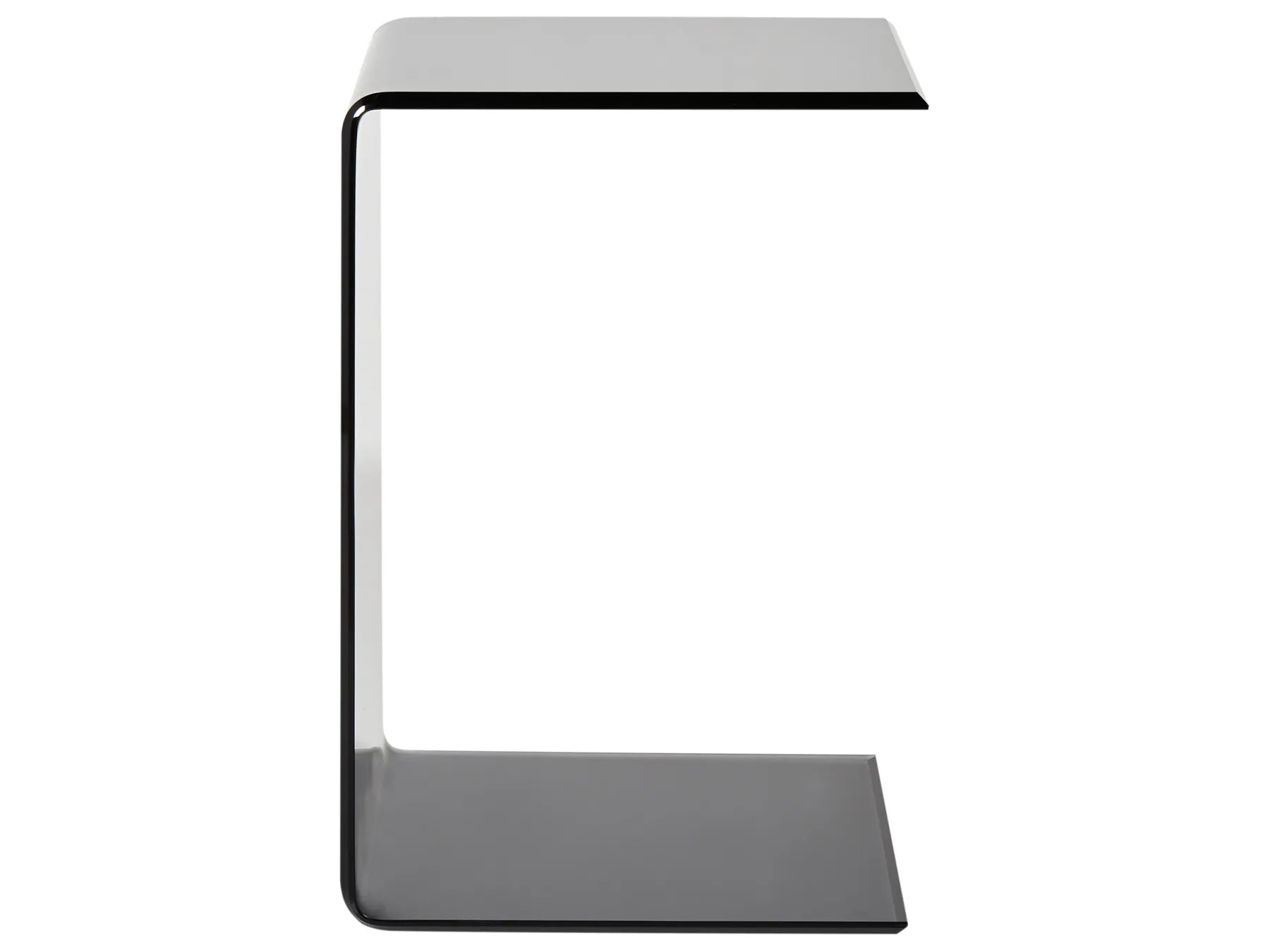 Side Table LOURDES Tempered Glass Black
