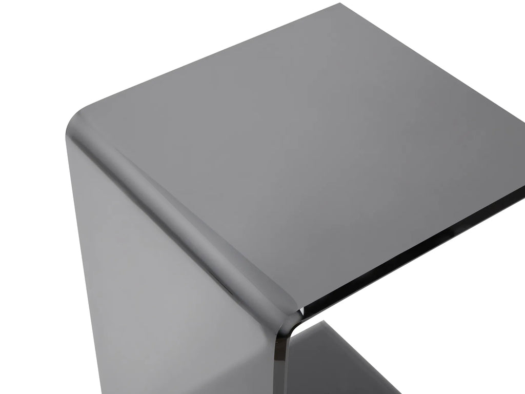 Side Table LOURDES Tempered Glass Black